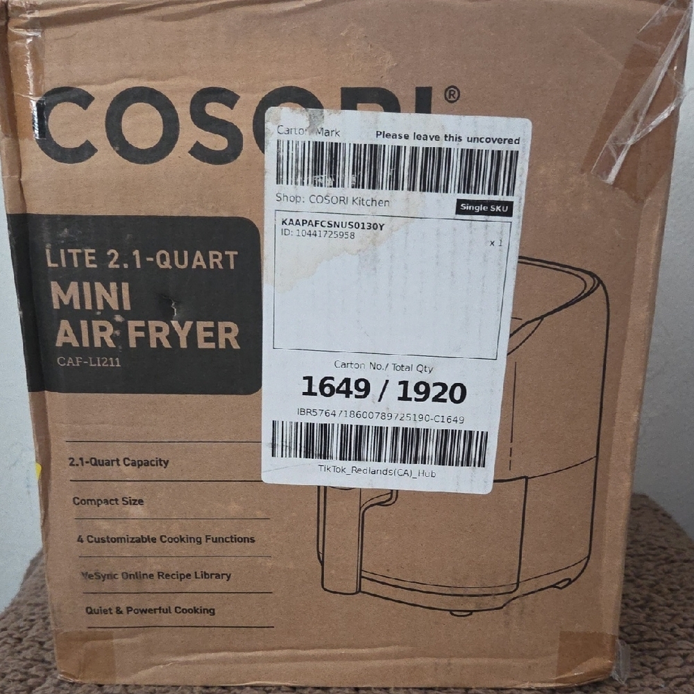 2.1-Quart Mini Air Fryer - Tan - Picture 3 of 4